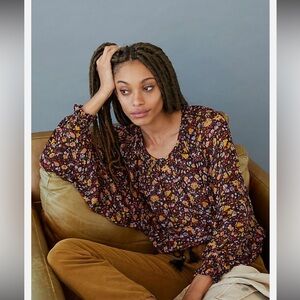 Anthropologie Multicolor Floral Blouse